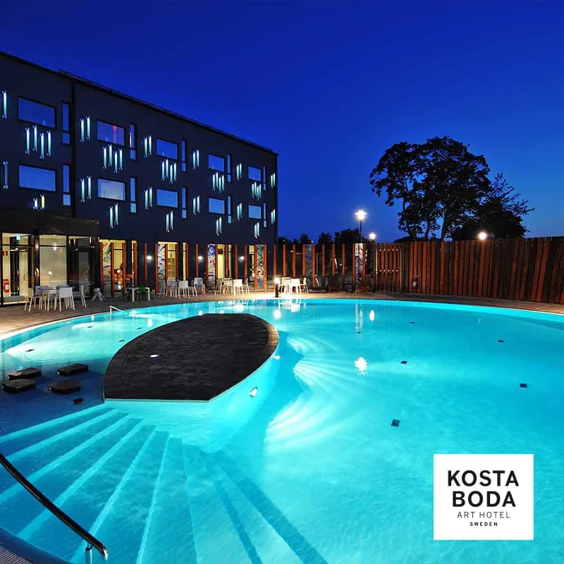 Övernattning för 2 pers inkl 3-rättersmiddag och spaentré på Kosta Boda Art Hotel